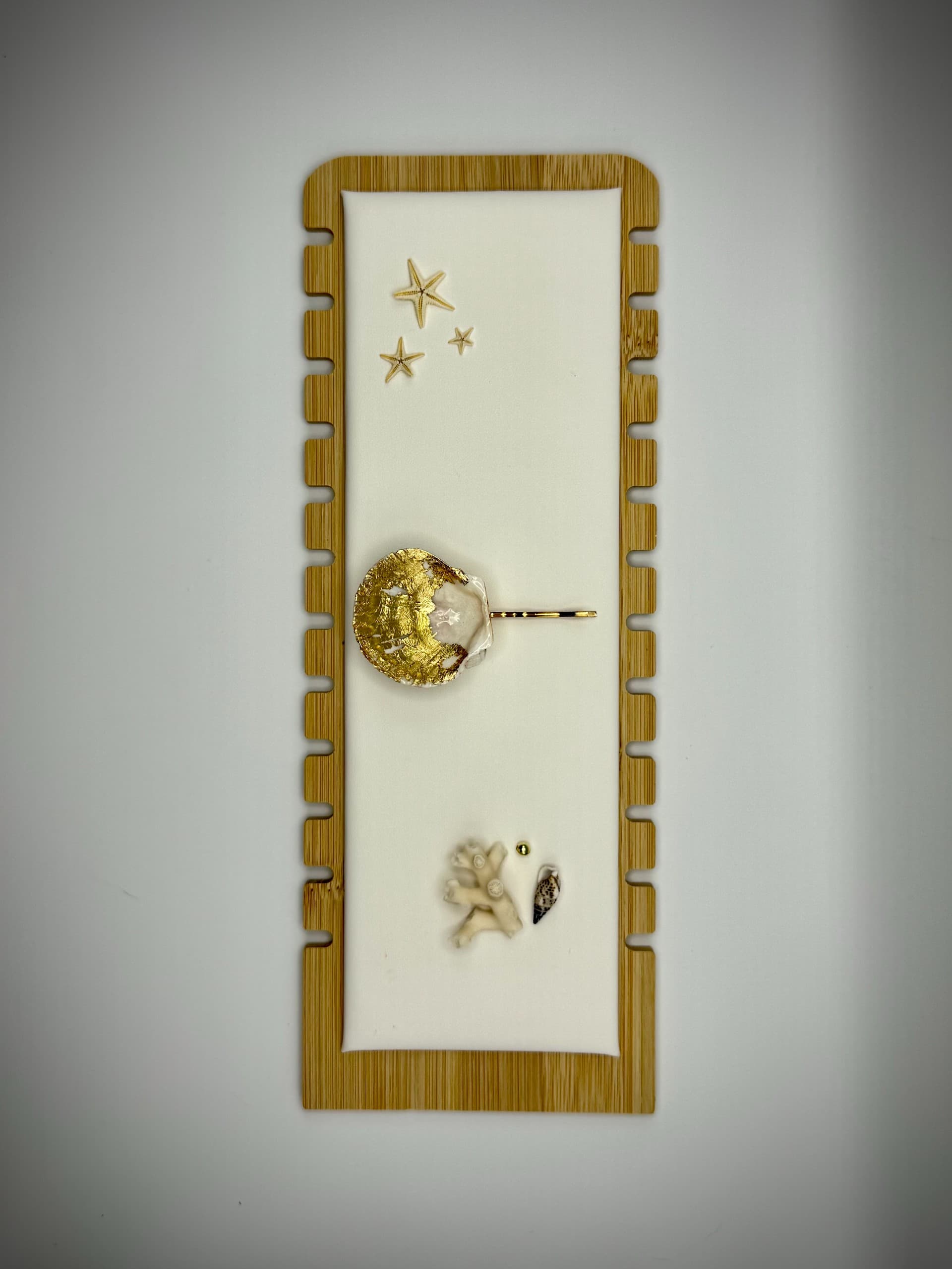 Gold-Leafed Scallop Shell Hair Pin